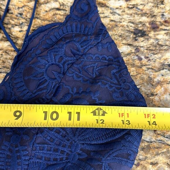 Hello Molly Sleeveless Lace-Up Back Mini Dress In Navy Blue Size 6 - Picture 8 of 10